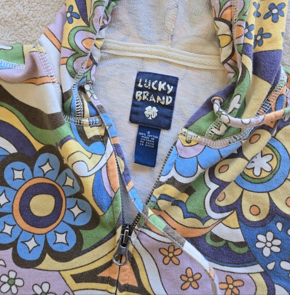 Lucky Brand Y2K Floral Multicolor Women's Sweaters Size S Retro Hippie - Picture 6 of 9